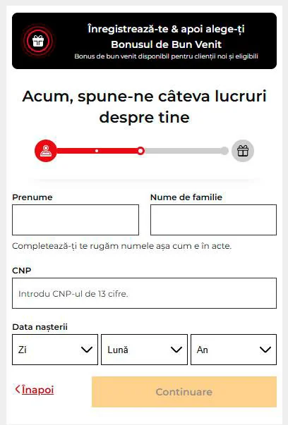 Adăugați detaliile personale.